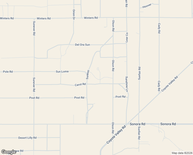 map of restaurants, bars, coffee shops, grocery stores, and more near 64570 Carot Road in Joshua Tree