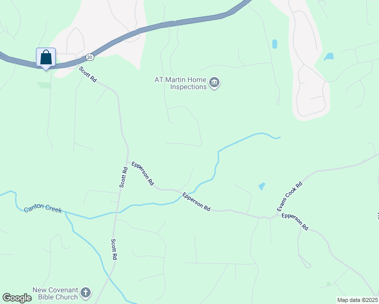 map of restaurants, bars, coffee shops, grocery stores, and more near 335 Evie Lane in Canton