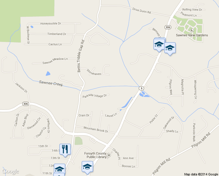 map of restaurants, bars, coffee shops, grocery stores, and more near 1401 Parkside Village Drive in Cumming
