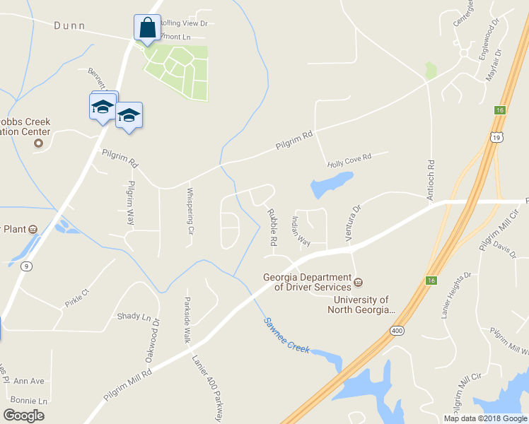 map of restaurants, bars, coffee shops, grocery stores, and more near 1293 Rubble Road in Cumming