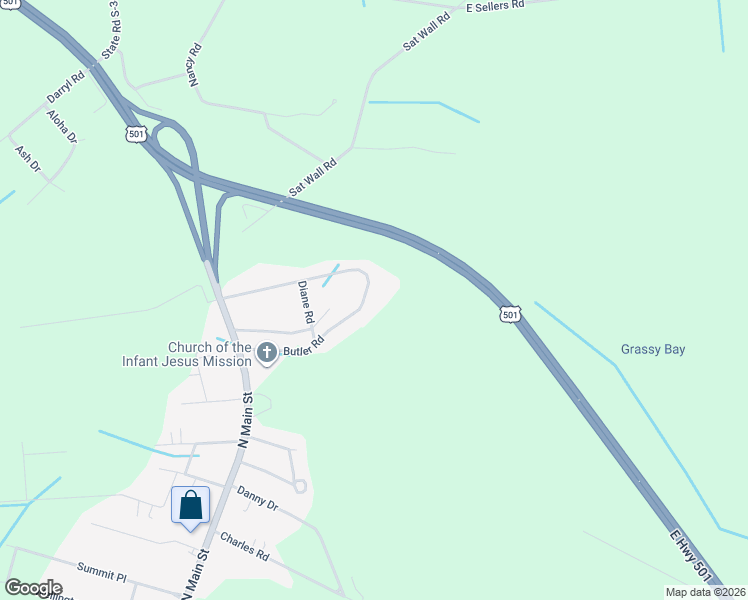 map of restaurants, bars, coffee shops, grocery stores, and more near 225 Butler Road in Marion