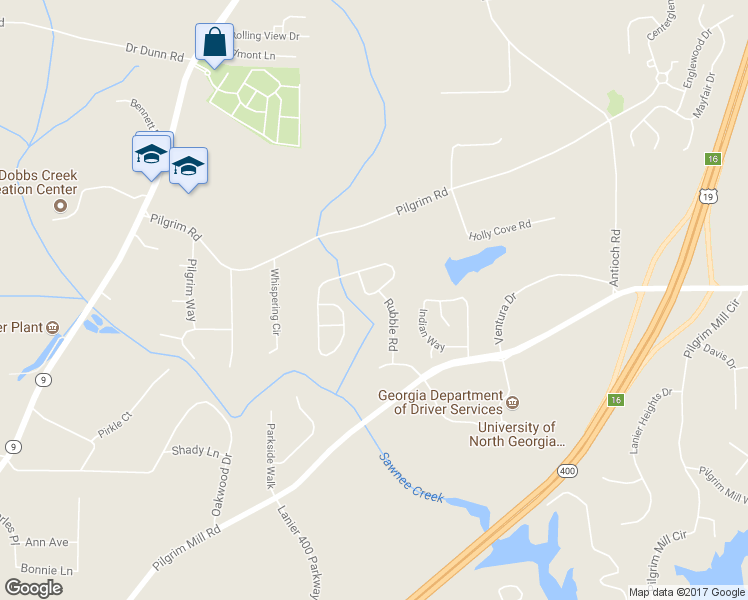 map of restaurants, bars, coffee shops, grocery stores, and more near 1296 Brookmere Way in Cumming