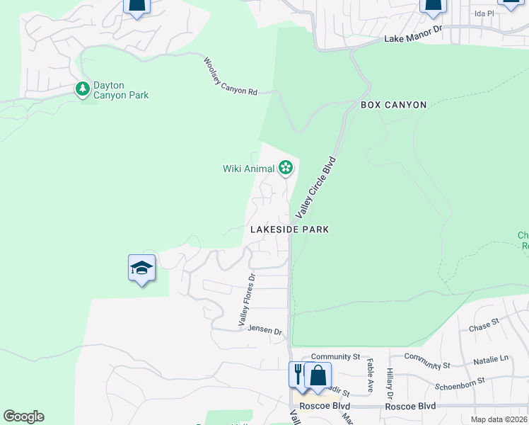 map of restaurants, bars, coffee shops, grocery stores, and more near 8744 Azul Drive in Los Angeles