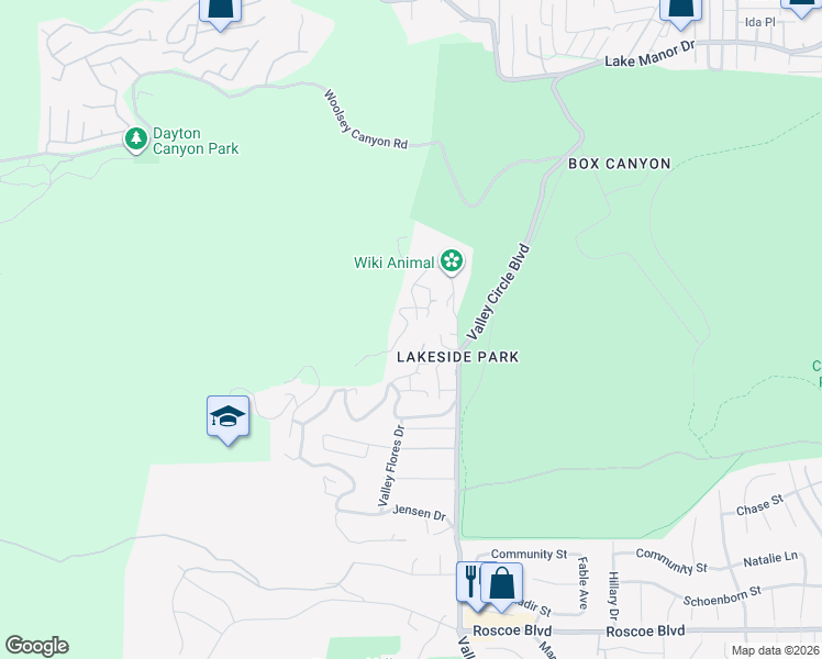 map of restaurants, bars, coffee shops, grocery stores, and more near 8744 Azul Drive in Los Angeles