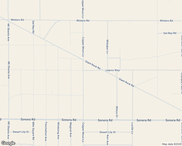 map of restaurants, bars, coffee shops, grocery stores, and more near Learco Way in Joshua Tree