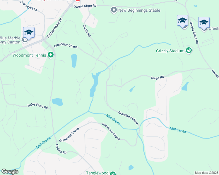 map of restaurants, bars, coffee shops, grocery stores, and more near 198 Grandmar Chase in Canton