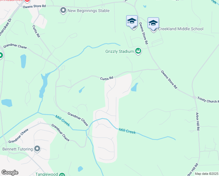 map of restaurants, bars, coffee shops, grocery stores, and more near 207 Overlook Court in Canton