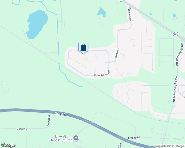 map of restaurants, bars, coffee shops, grocery stores, and more near 11 Windermere Bend Northwest in Cartersville