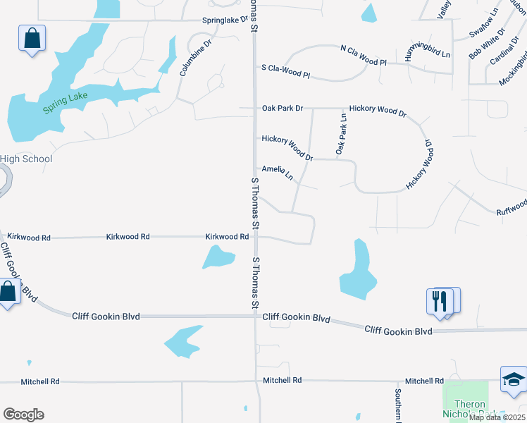 map of restaurants, bars, coffee shops, grocery stores, and more near 2391 North Laurelwood Lane in Tupelo