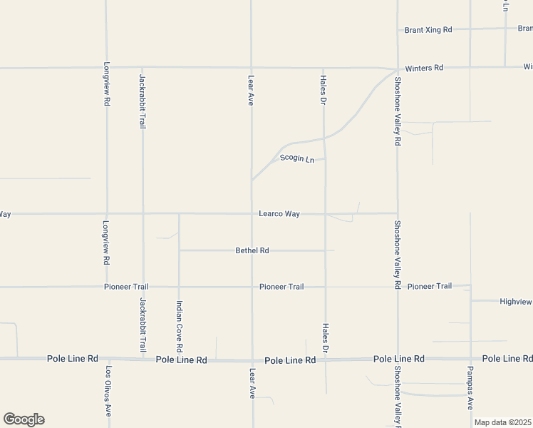 map of restaurants, bars, coffee shops, grocery stores, and more near Learco Way in Twentynine Palms