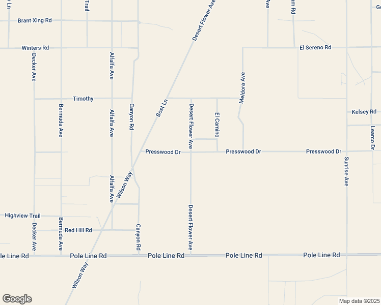 map of restaurants, bars, coffee shops, grocery stores, and more near Presswood Drive in Twentynine Palms