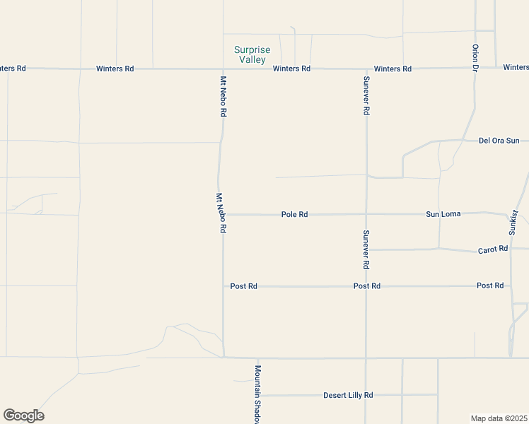map of restaurants, bars, coffee shops, grocery stores, and more near Pole Road in San Bernardino County