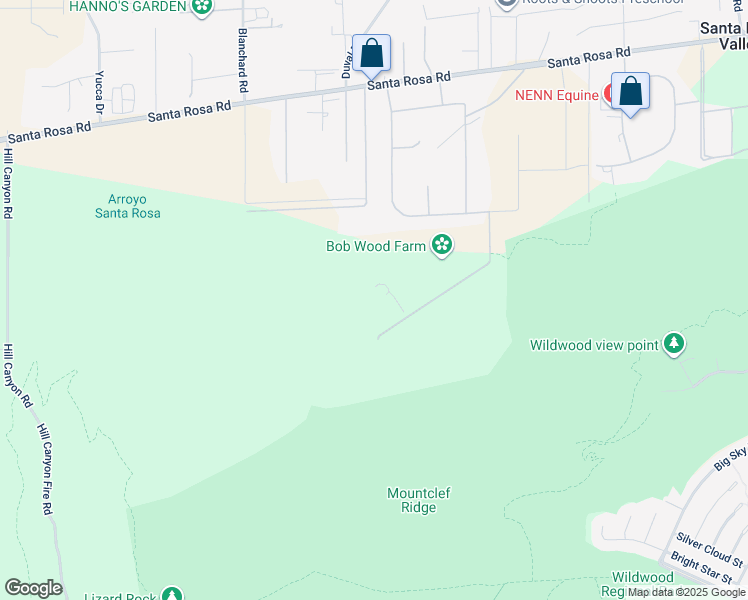 map of restaurants, bars, coffee shops, grocery stores, and more near 11113 Rocky High Road in Santa Rosa Valley