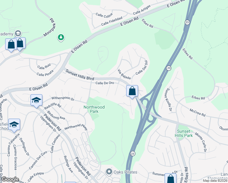 map of restaurants, bars, coffee shops, grocery stores, and more near 3713 Corte Cancion in Thousand Oaks