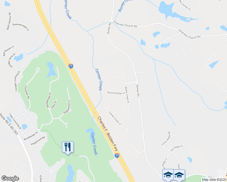 map of restaurants, bars, coffee shops, grocery stores, and more near 424 Running Bear Court in Blythewood