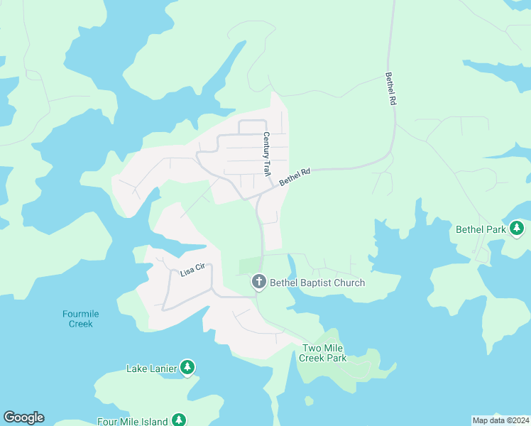 map of restaurants, bars, coffee shops, grocery stores, and more near 8865 Bethel Road in Gainesville