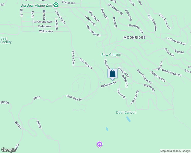 map of restaurants, bars, coffee shops, grocery stores, and more near 1224 Club View Drive in Big Bear Lake