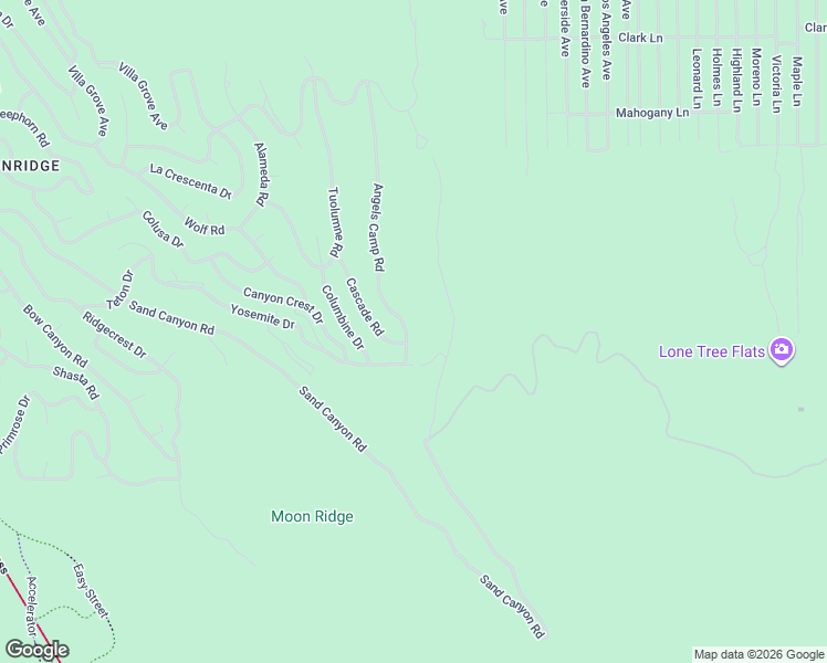 map of restaurants, bars, coffee shops, grocery stores, and more near 1750 Angels Camp Road in Big Bear