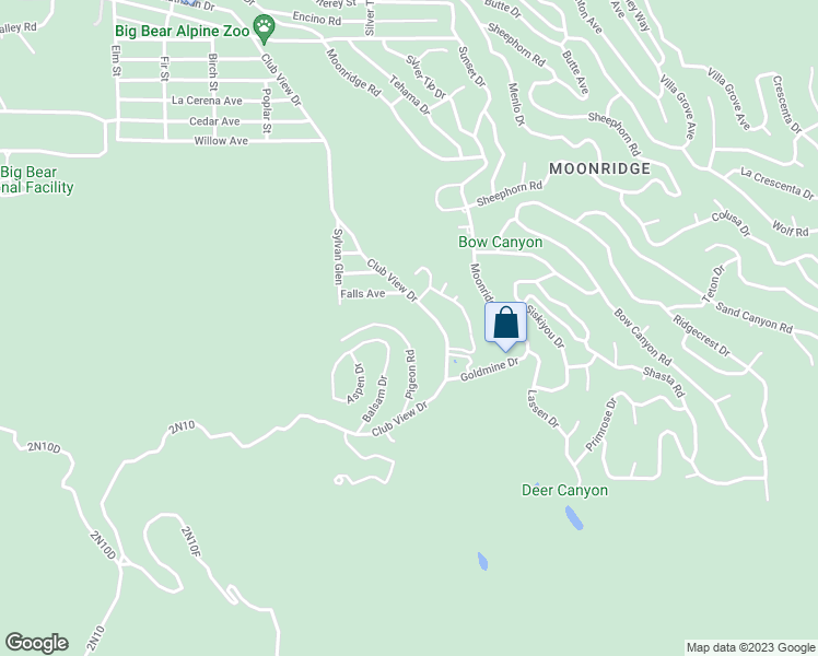 map of restaurants, bars, coffee shops, grocery stores, and more near 1259 Pigeon Road in Big Bear Lake