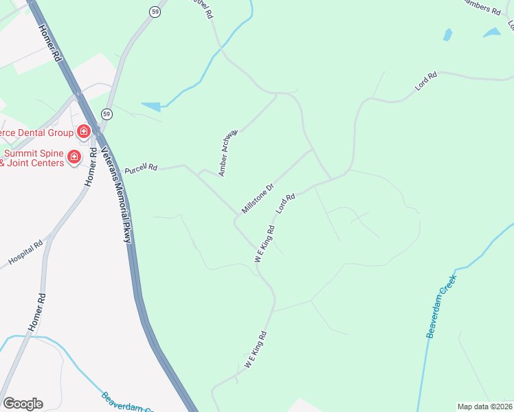map of restaurants, bars, coffee shops, grocery stores, and more near 181 Millstone Drive in Commerce
