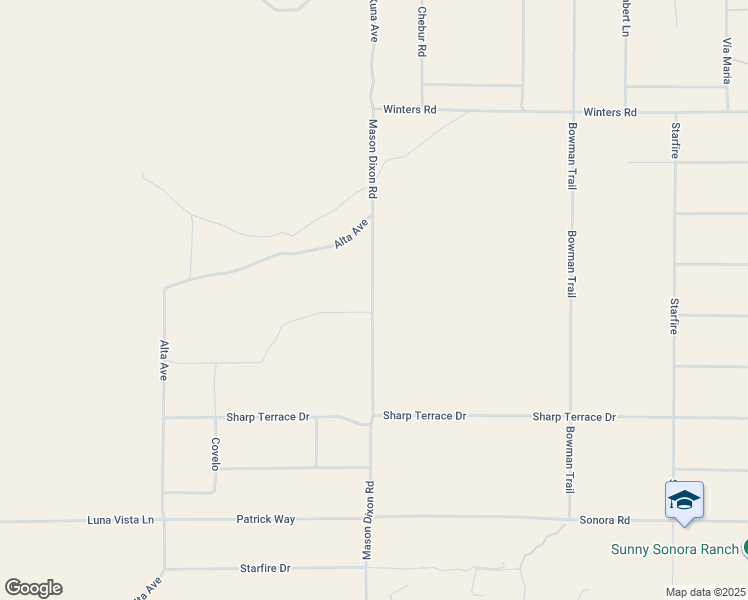 map of restaurants, bars, coffee shops, grocery stores, and more near 1361 Mason Dixon Road in Yucca Valley