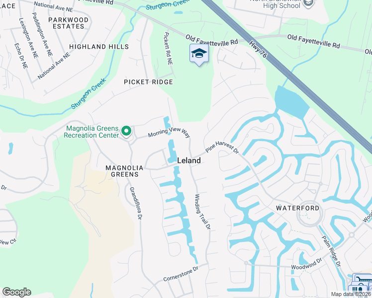 map of restaurants, bars, coffee shops, grocery stores, and more near in Leland