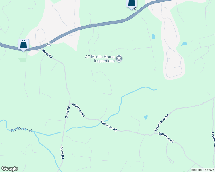 map of restaurants, bars, coffee shops, grocery stores, and more near 314 Evie Lane in Canton