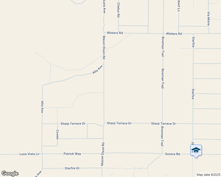 map of restaurants, bars, coffee shops, grocery stores, and more near 1361 Mason Dixon Road in Yucca Valley