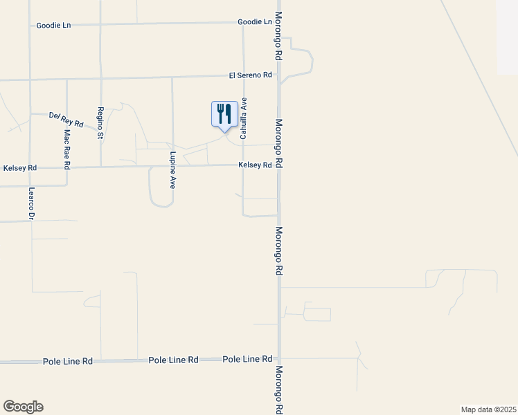 map of restaurants, bars, coffee shops, grocery stores, and more near 1282 Morongo Road in Twentynine Palms