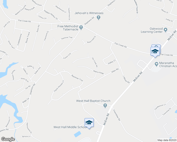 map of restaurants, bars, coffee shops, grocery stores, and more near 5139 Malisa Ridge in Oakwood