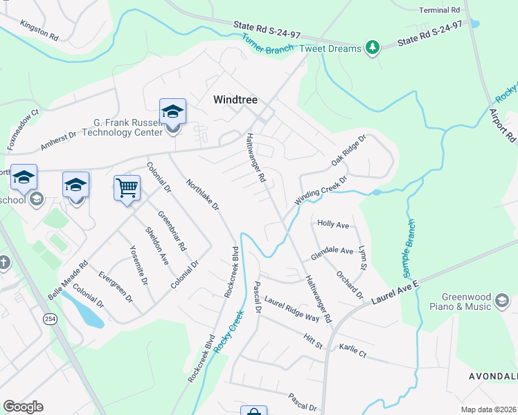 map of restaurants, bars, coffee shops, grocery stores, and more near 435 Haltiwanger Road in Greenwood