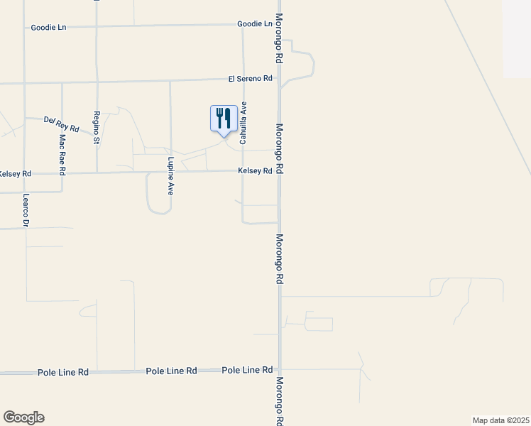 map of restaurants, bars, coffee shops, grocery stores, and more near 1282 Morongo Road in Twentynine Palms