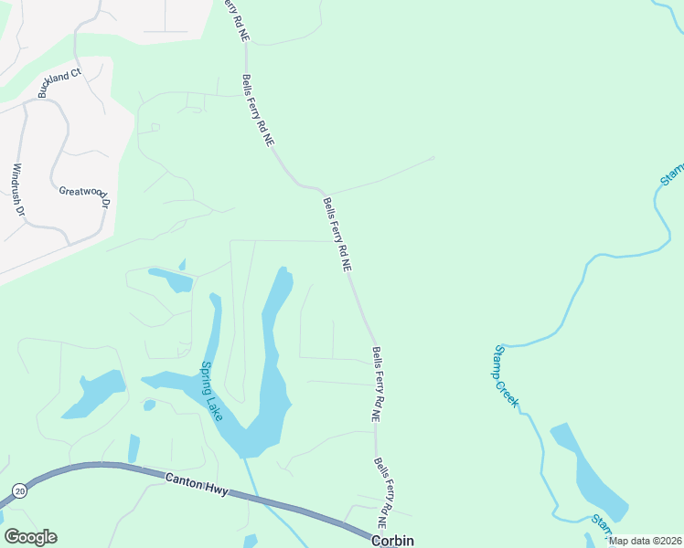 map of restaurants, bars, coffee shops, grocery stores, and more near 121 Bells Ferry Road Northeast in White