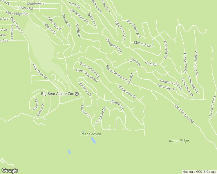map of restaurants, bars, coffee shops, grocery stores, and more near 43428 Bow Canyon Road in Big Bear Lake