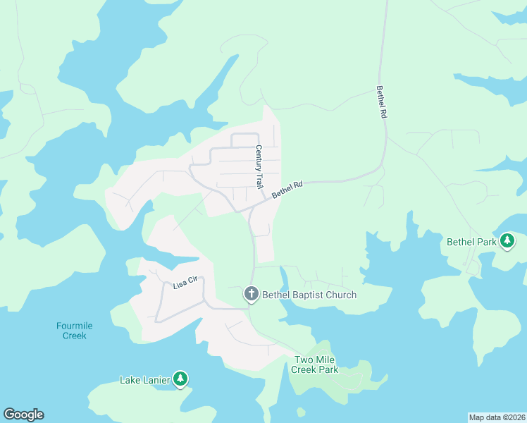 map of restaurants, bars, coffee shops, grocery stores, and more near 8865 Bethel Road in Gainesville