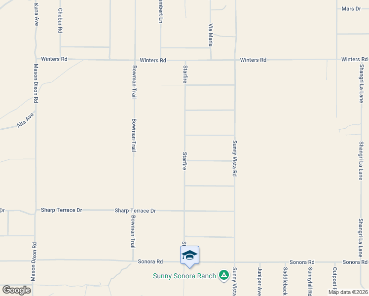 map of restaurants, bars, coffee shops, grocery stores, and more near Starfire in Yucca Valley