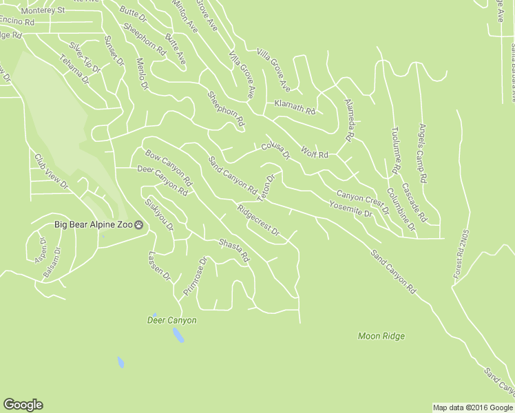 map of restaurants, bars, coffee shops, grocery stores, and more near 1163 Teton Drive in Big Bear Lake