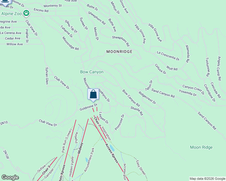 map of restaurants, bars, coffee shops, grocery stores, and more near in Big Bear