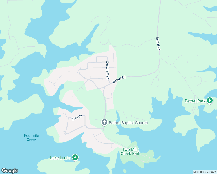 map of restaurants, bars, coffee shops, grocery stores, and more near 8715 Bethel Road in Gainesville