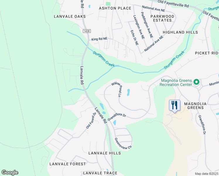 map of restaurants, bars, coffee shops, grocery stores, and more near 1161 Willow Pond Lane in Leland
