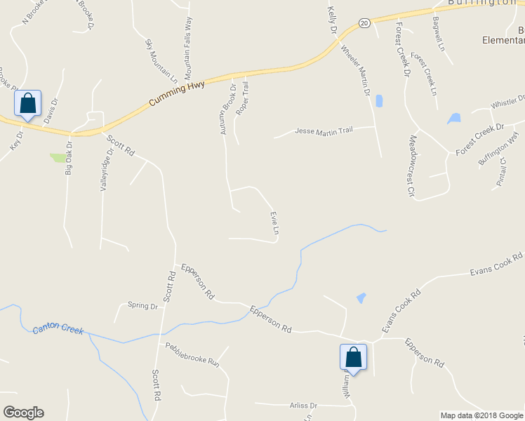 map of restaurants, bars, coffee shops, grocery stores, and more near 310 Evie Lane in Canton