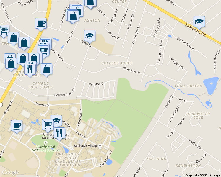 map of restaurants, bars, coffee shops, grocery stores, and more near 319 Monlandil Drive in Wilmington