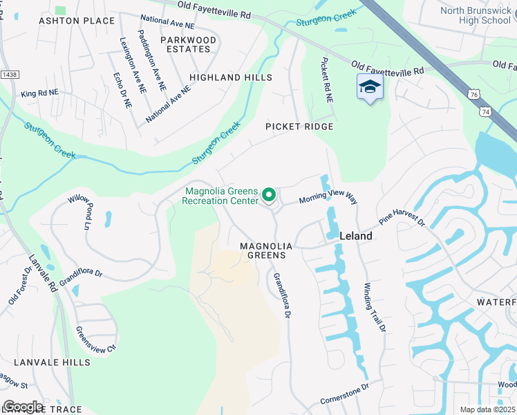 map of restaurants, bars, coffee shops, grocery stores, and more near 151 Bentgreen Drive in Leland