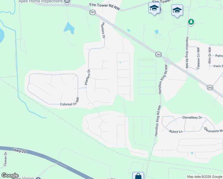 map of restaurants, bars, coffee shops, grocery stores, and more near 21 Sweet Gracie Hollow in Cartersville