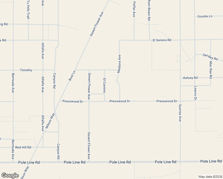 map of restaurants, bars, coffee shops, grocery stores, and more near 1176 Meldora Avenue in Twentynine Palms