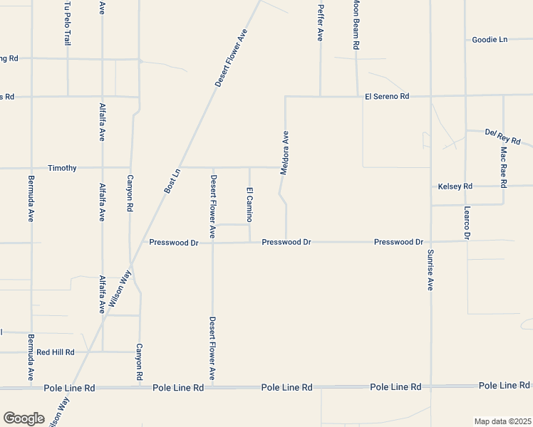 map of restaurants, bars, coffee shops, grocery stores, and more near 1226 Meldora Avenue in Twentynine Palms
