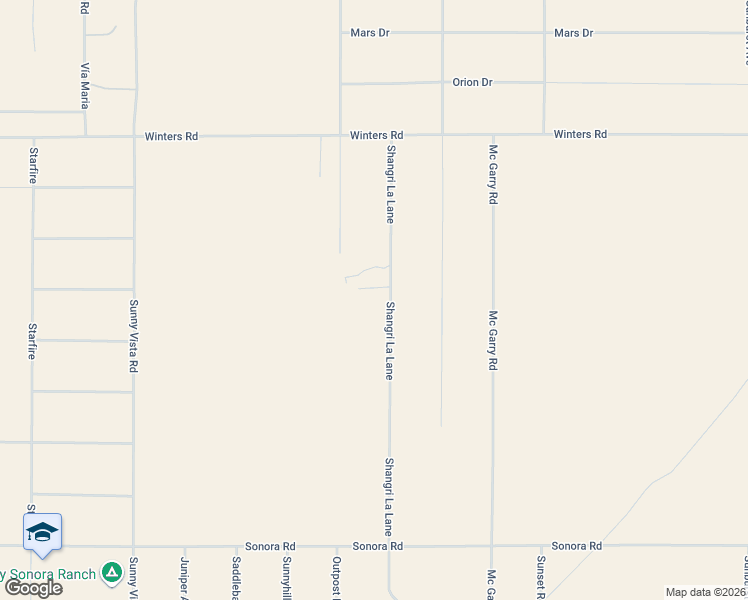 map of restaurants, bars, coffee shops, grocery stores, and more near 1224 Shangrila Lane in Joshua Tree