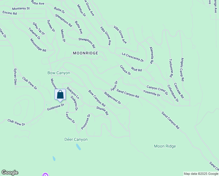 map of restaurants, bars, coffee shops, grocery stores, and more near 43555 Sand Canyon Road in Big Bear Lake