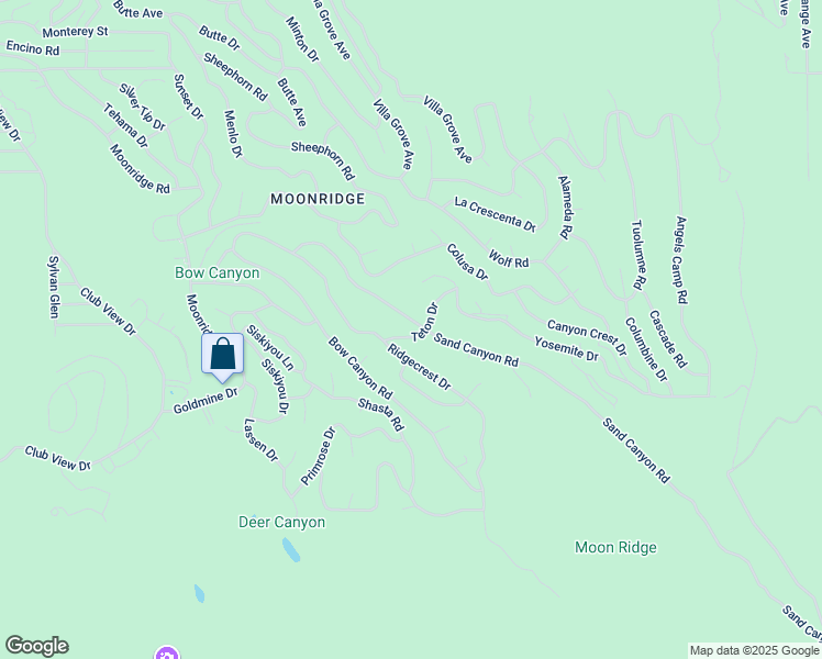 map of restaurants, bars, coffee shops, grocery stores, and more near 43555 Sand Canyon Road in Big Bear Lake