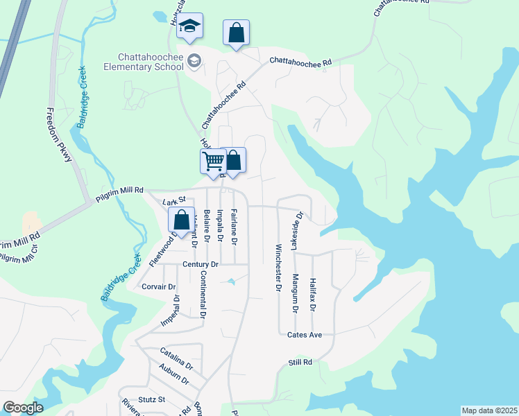 map of restaurants, bars, coffee shops, grocery stores, and more near in Cumming